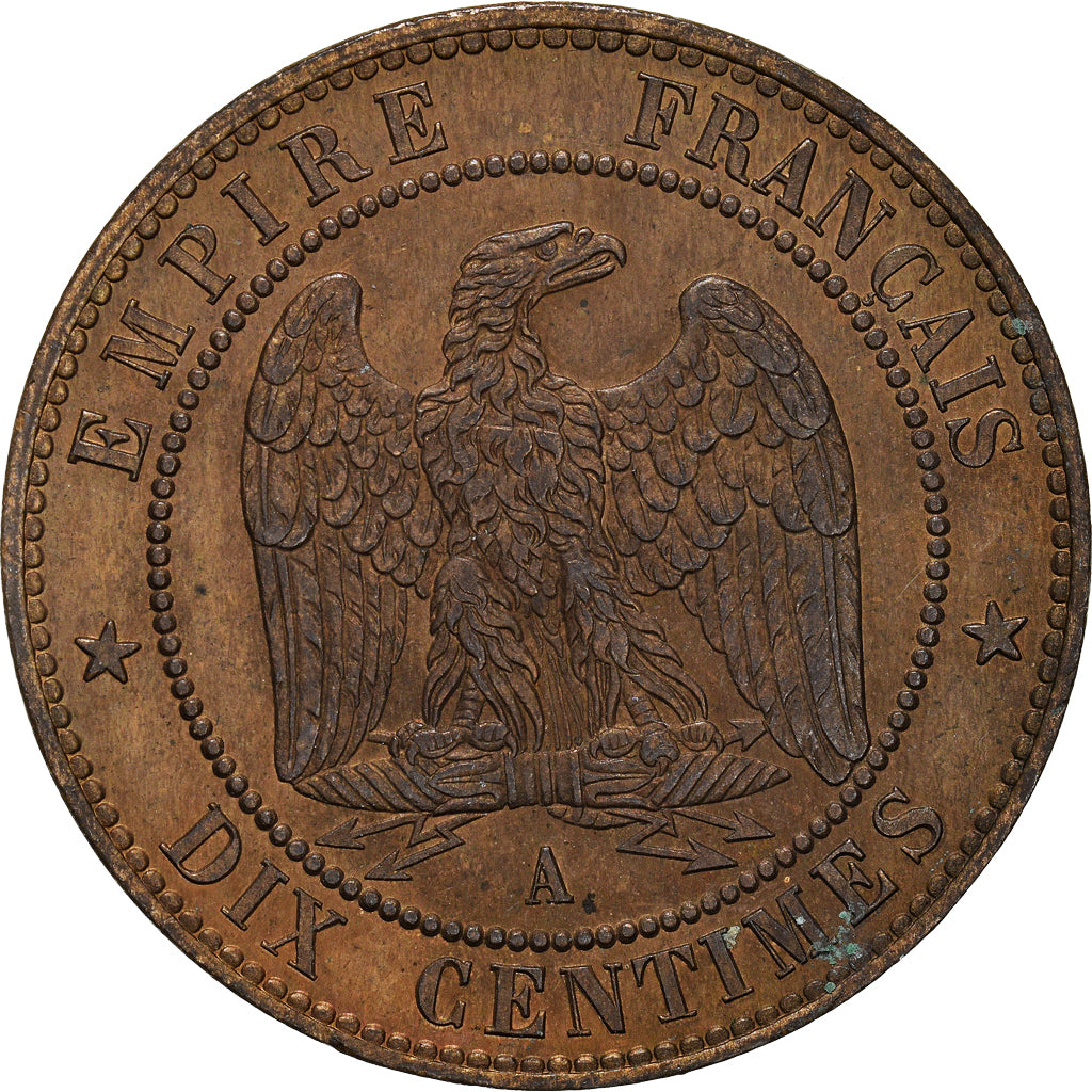 Münze, Frankreich, Napoleon III, 10 Centimes, 1853, Paris, VZ, Bronze
