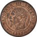 Moneta, Francja, Napoleon III, 2 Centimes, 1853, Paris, AU(55-58), Brązowy