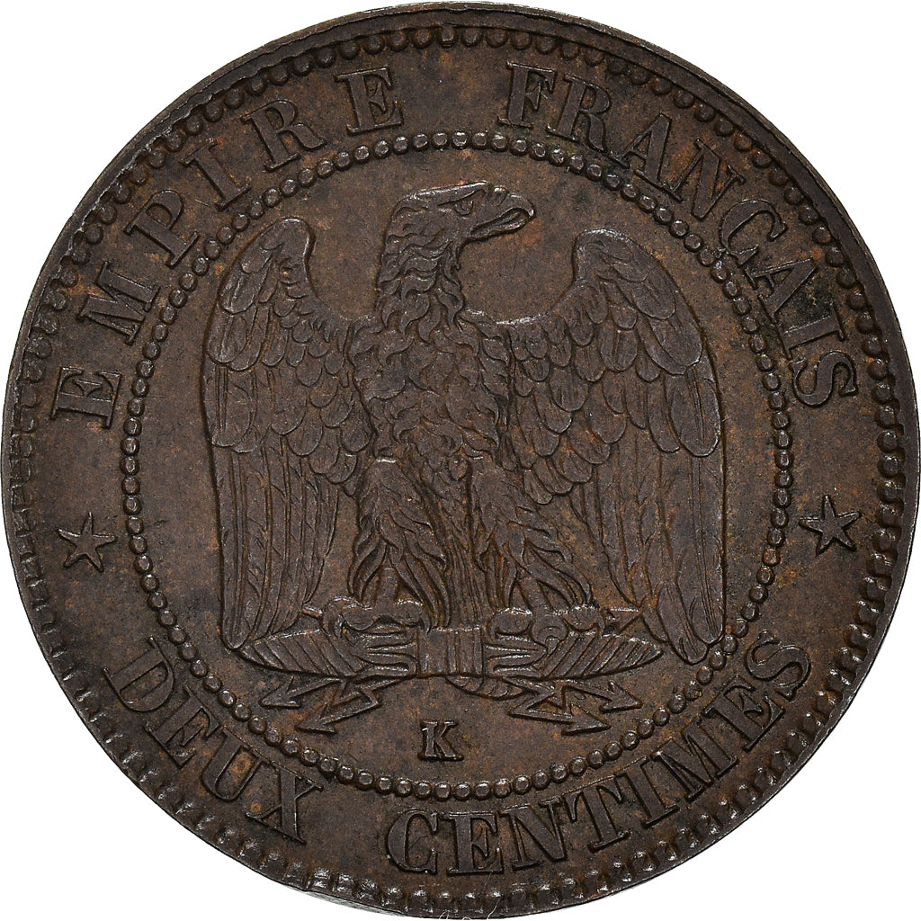 Munten, Frankrijk, Napoleon III, 2 Centimes, 1856, Bordeaux, ZF+, Bronzen