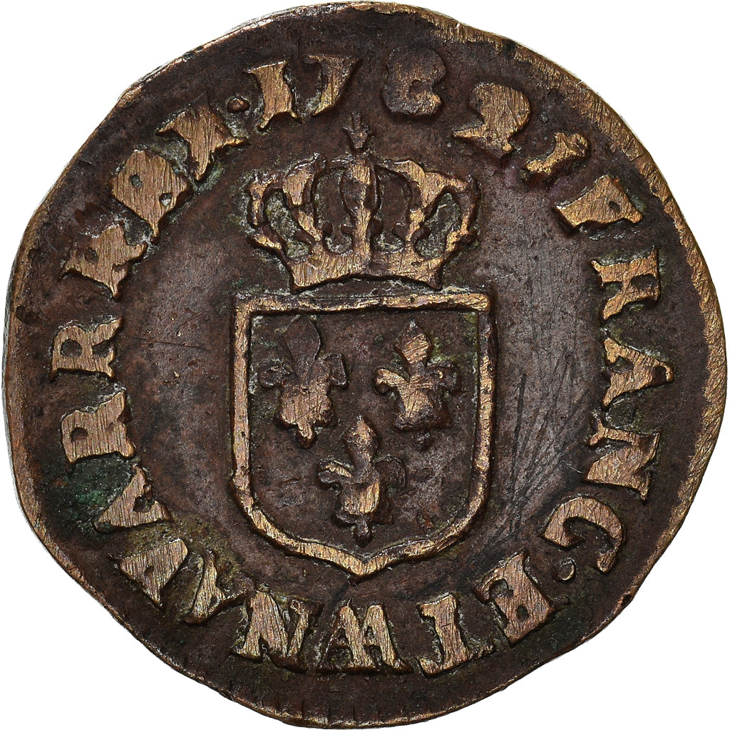 Moneda, Francia, Louis XVI, Liard, 1782, Metz, BC+, Cobre, KM:585.2, Gadoury:348