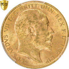 Moeda, Grã-Bretanha, Edward VII, 1/2 Sovereign, 1910, PCGS, MS63, MS(63)