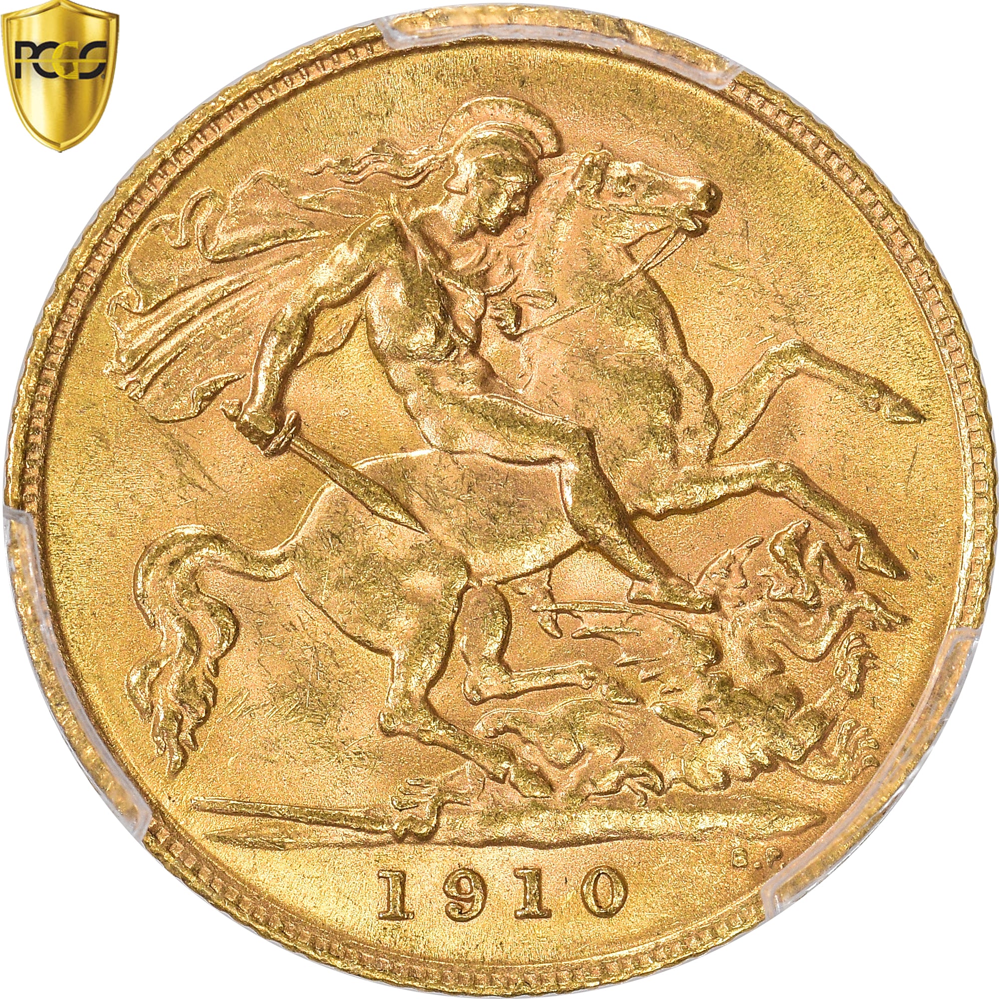 Coin, Great Britain, Edward VII, 1/2 Sovereign, 1910, PCGS, MS63, MS(63), Gold