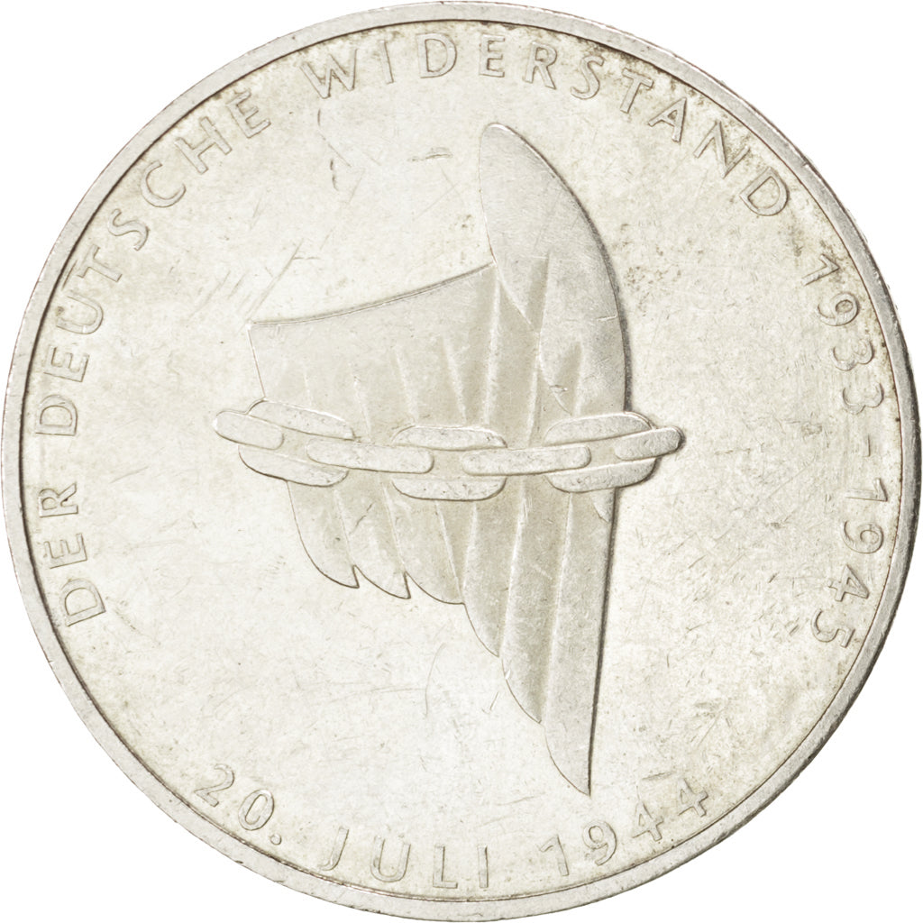 GERMANY - FEDERAL REPUBLIC, 10 Mark, 1994, Berlin, KM #182, AU(50-53), Silver,..