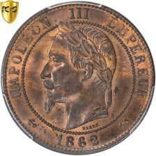Coin, France, Napoleon III, 10 Centimes, 1862, Bordeaux, PCGS, MS63RB, MS(63)