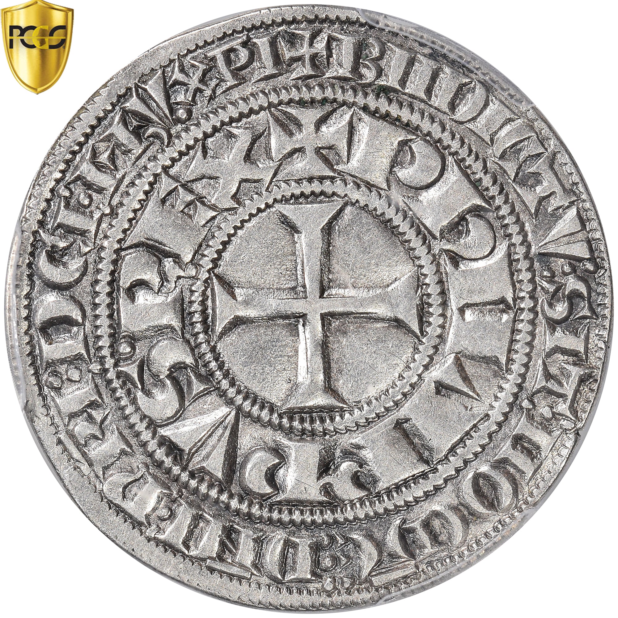 Monnaie, France, Philippe IV le Bel, Gros Tournois à l'O rond, PCGS, XF45, TTB