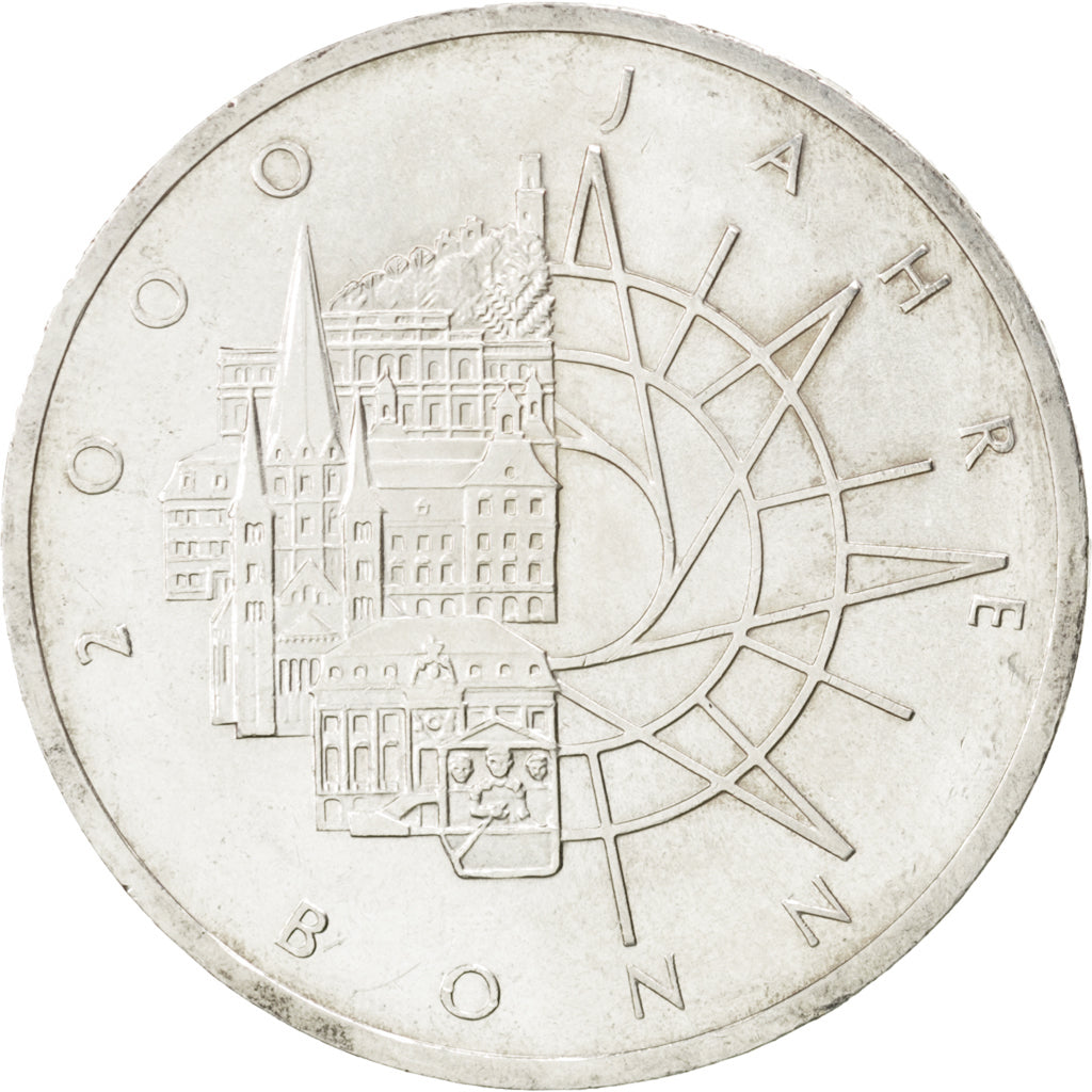 GERMANY - FEDERAL REPUBLIC, 10 Mark, 1989, Munich, KM #172, AU(55-58), Silver,..