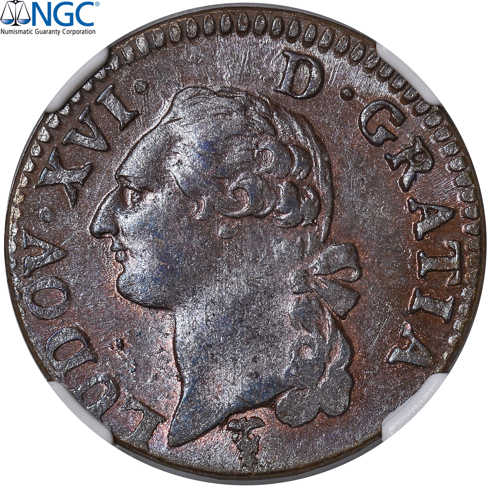 Coin, France, Louis XVI, Sol ou sou, Sol, 1791, Bordeaux, NGC, MS63, MS(63)