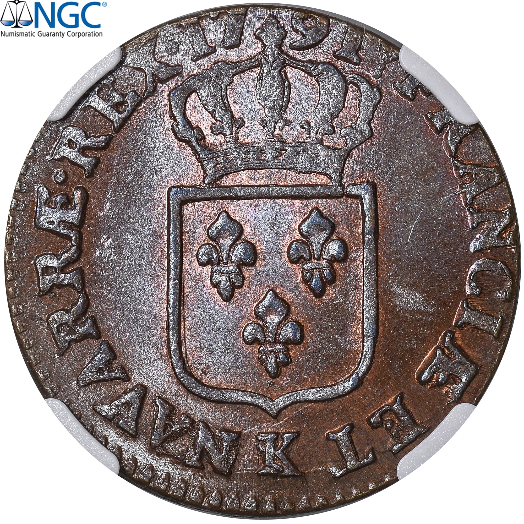 Coin, France, Louis XVI, Sol ou sou, Sol, 1791, Bordeaux, NGC, MS63, MS(63)
