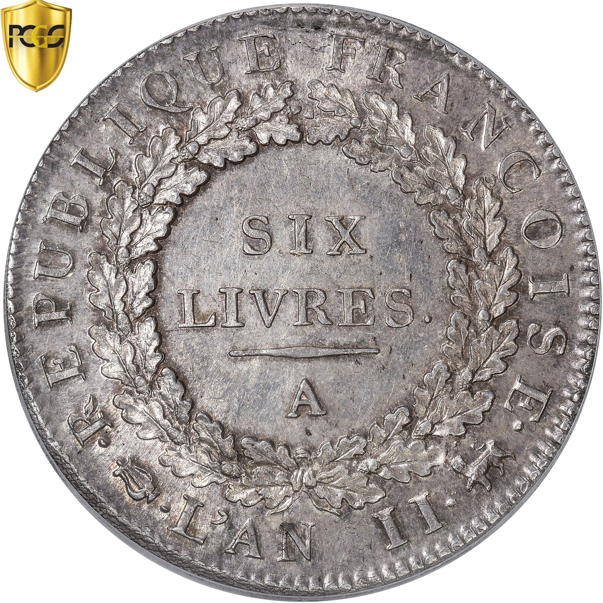 Moneta, Francia, Convention, Ecu de 6 Livres, 1793, Paris, PCGS, MS63, SPL