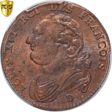 Moneta, Francia, Louis XVI, 12 deniers françois, 12 Deniers, 1791, Lyon, TOP