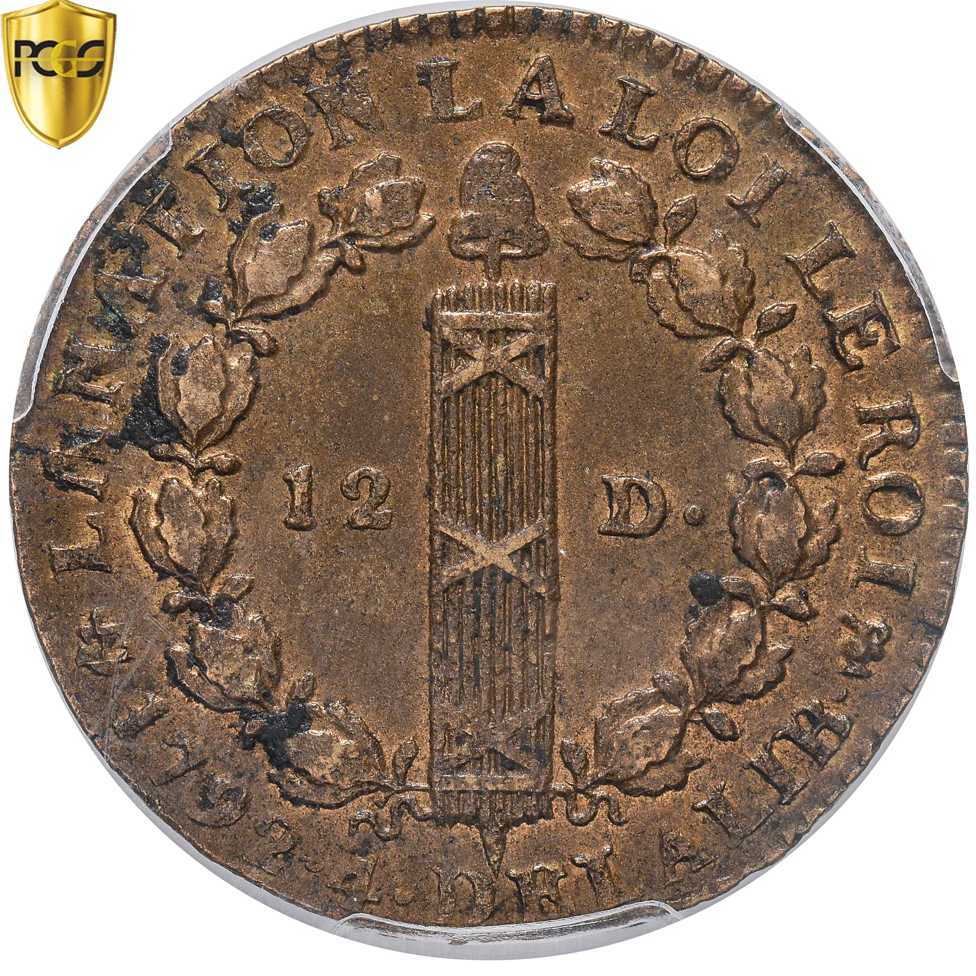 Monnaie, France, Louis XVI, 12 deniers françois, 12 Deniers, 1792, La Rochelle