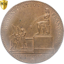 Moneta, Francja, 5 Décimes, 1793, Paris, PCGS, AU55, AU(55-58), Brązowy