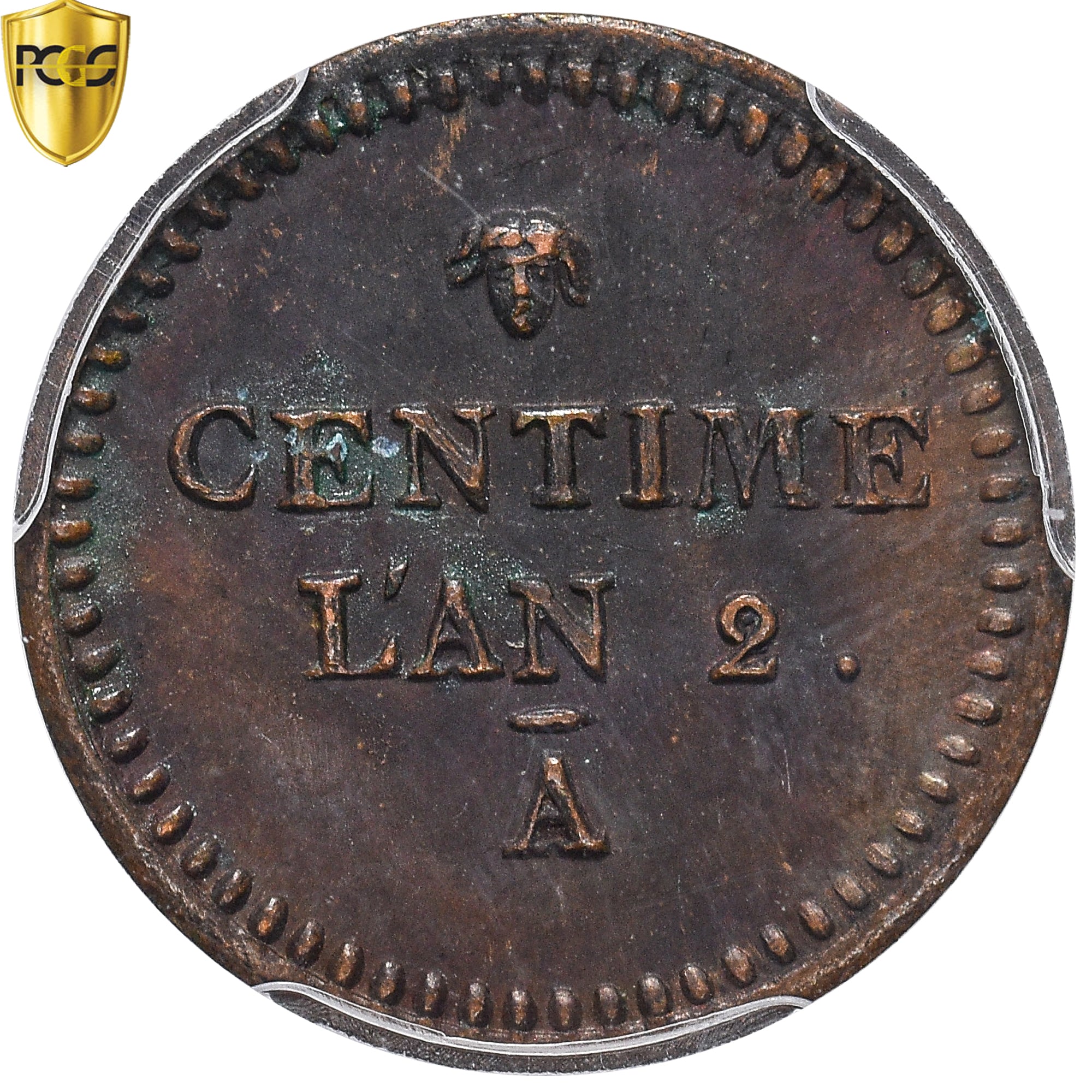 Moneta, Francja, Essai du centime au bonnet phrygien, An 2 (1794), Paris, PCGS