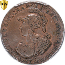 Moneda, Francia, 2 Sols 6 Deniers, 6 blancs de Montagny, 1791, PCGS, AU50, MBC+