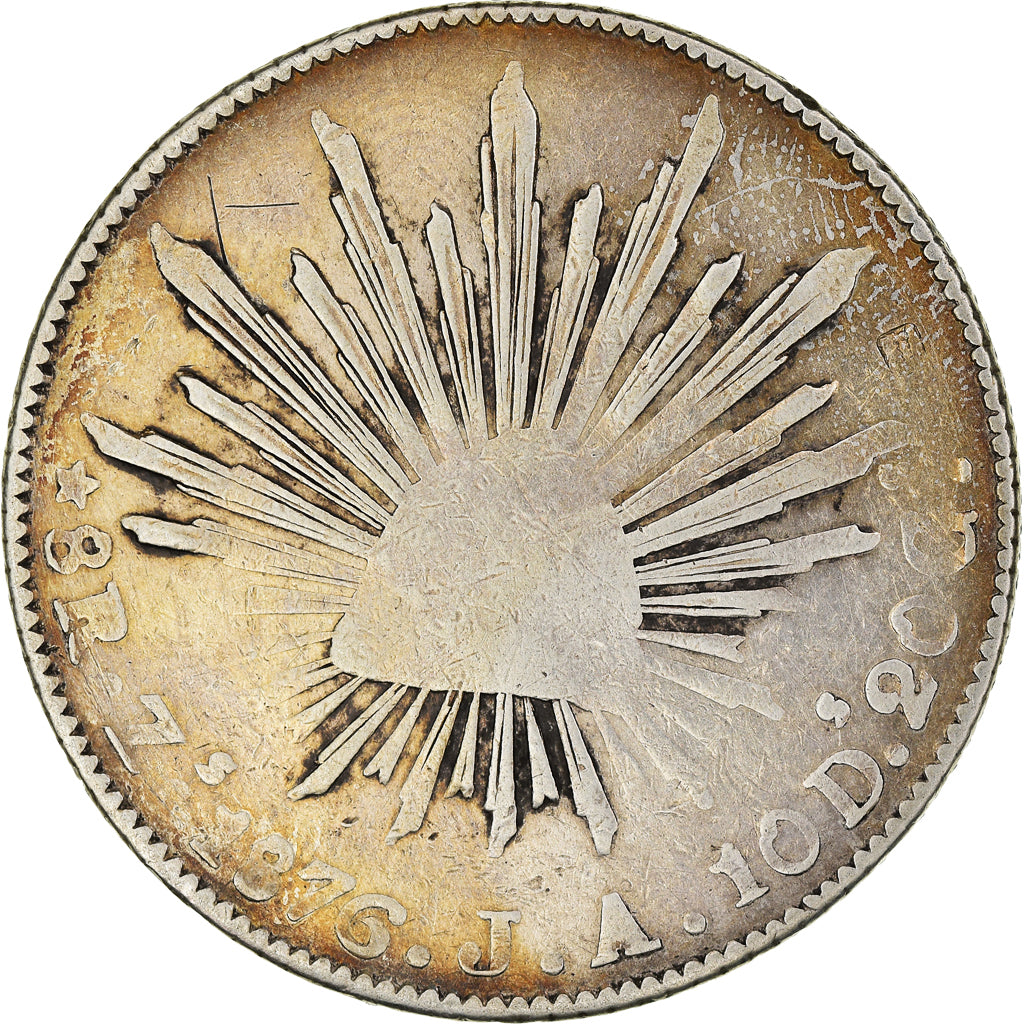 Münze, Mexiko, 8 Reales, 1876, Zacatecas, SGE, Silber, KM:377.13
