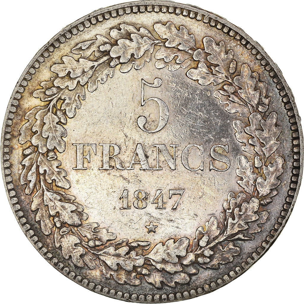 Coin, Belgium, Leopold I, 5 Francs, 5 Frank, 1847, EF(40-45), Silver, KM:3.2