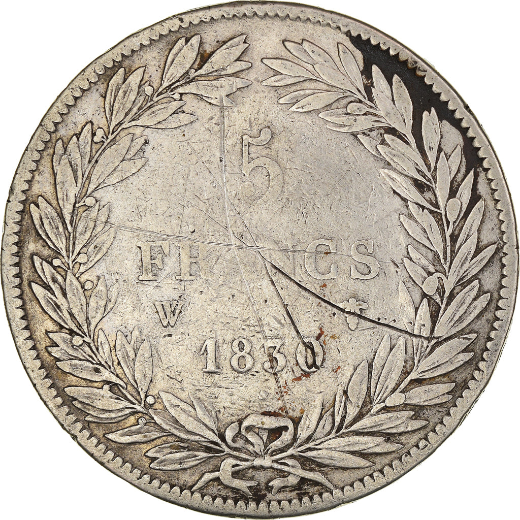 Coin, France, Louis-Philippe, 5 Francs, 1830, Lille, F(12-15), Silver