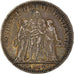 Coin, France, Hercule, 5 Francs, 1876, Bordeaux, EF(40-45), Silver, KM:820.2