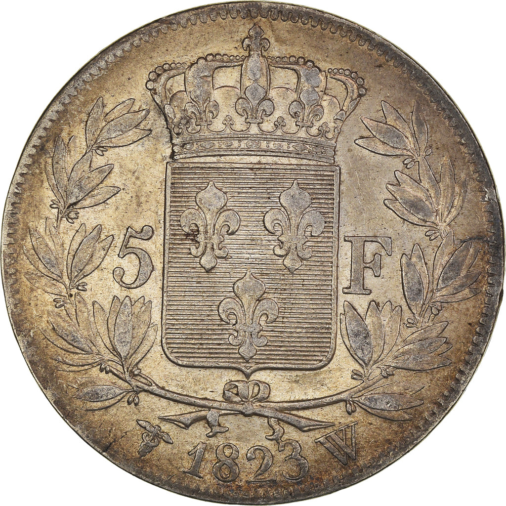 Monnaie, France, Louis XVIII, 5 Francs, 1823, Lille, TTB, Argent, KM:711.13, Le