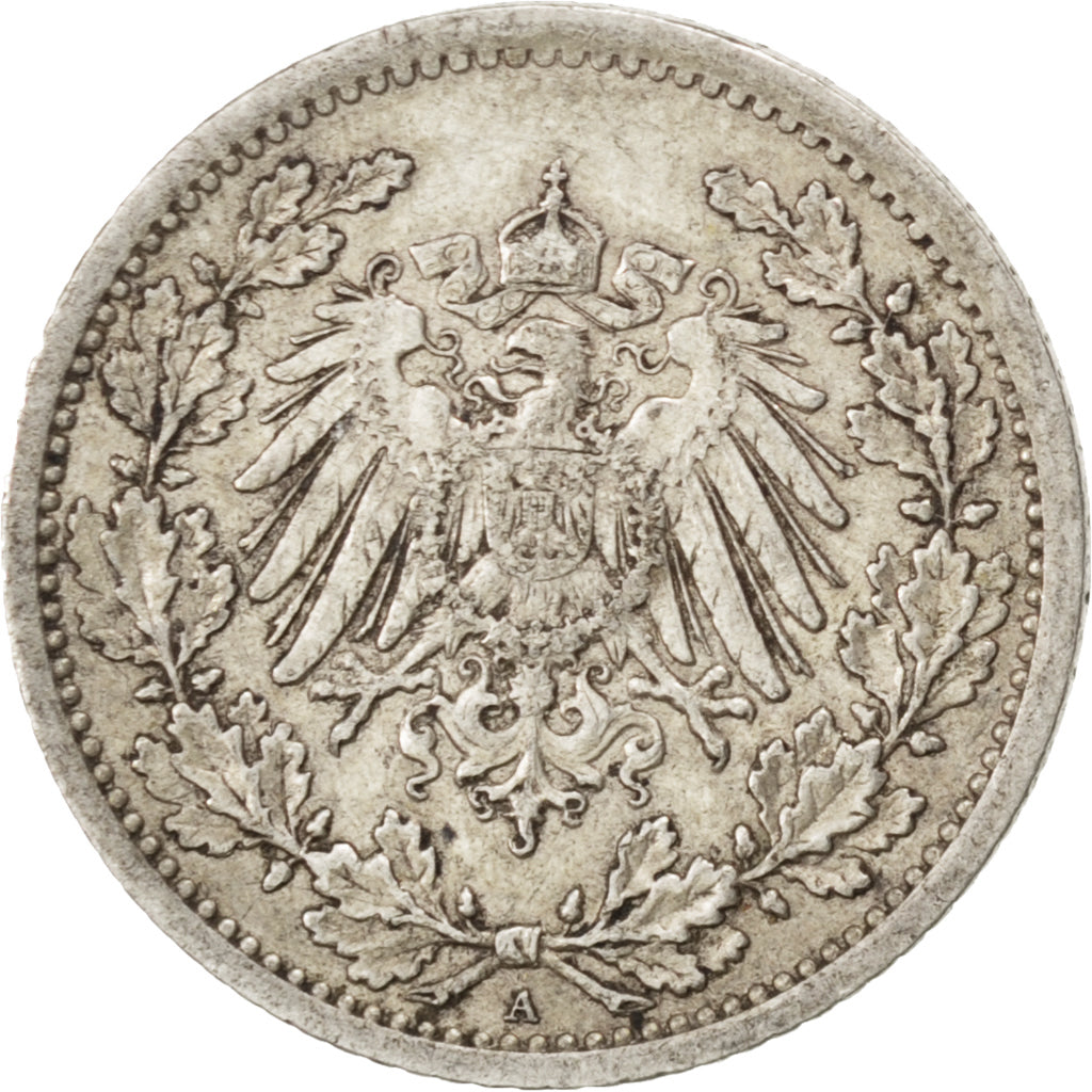 GERMANIA - IMPERO, 1/2 Mark, 1906, Berlin, BB, Argento, KM:17