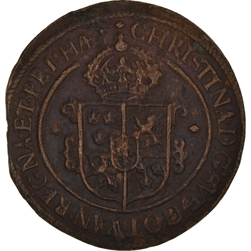 Moneta, Svezia, Kristina, Ore, 1646, Avesta, MB+, Rame, KM:162.2