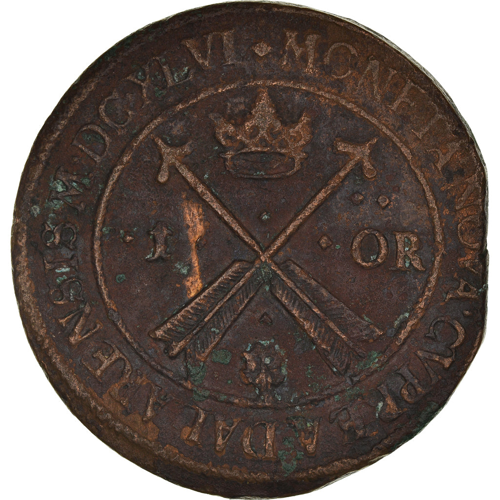 Moneta, Svezia, Kristina, Ore, 1646, Avesta, MB+, Rame, KM:162.2
