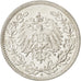 GERMANY - EMPIRE, 1/2 Mark, 1914, Berlin, KM #17, AU(55-58), Silver, 20, 2.77
