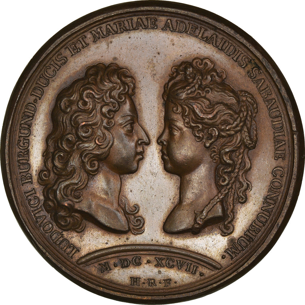 France, Médaille, Louis XIV, Mariage du duc de Bourgogne et de Marie-Adélaïde