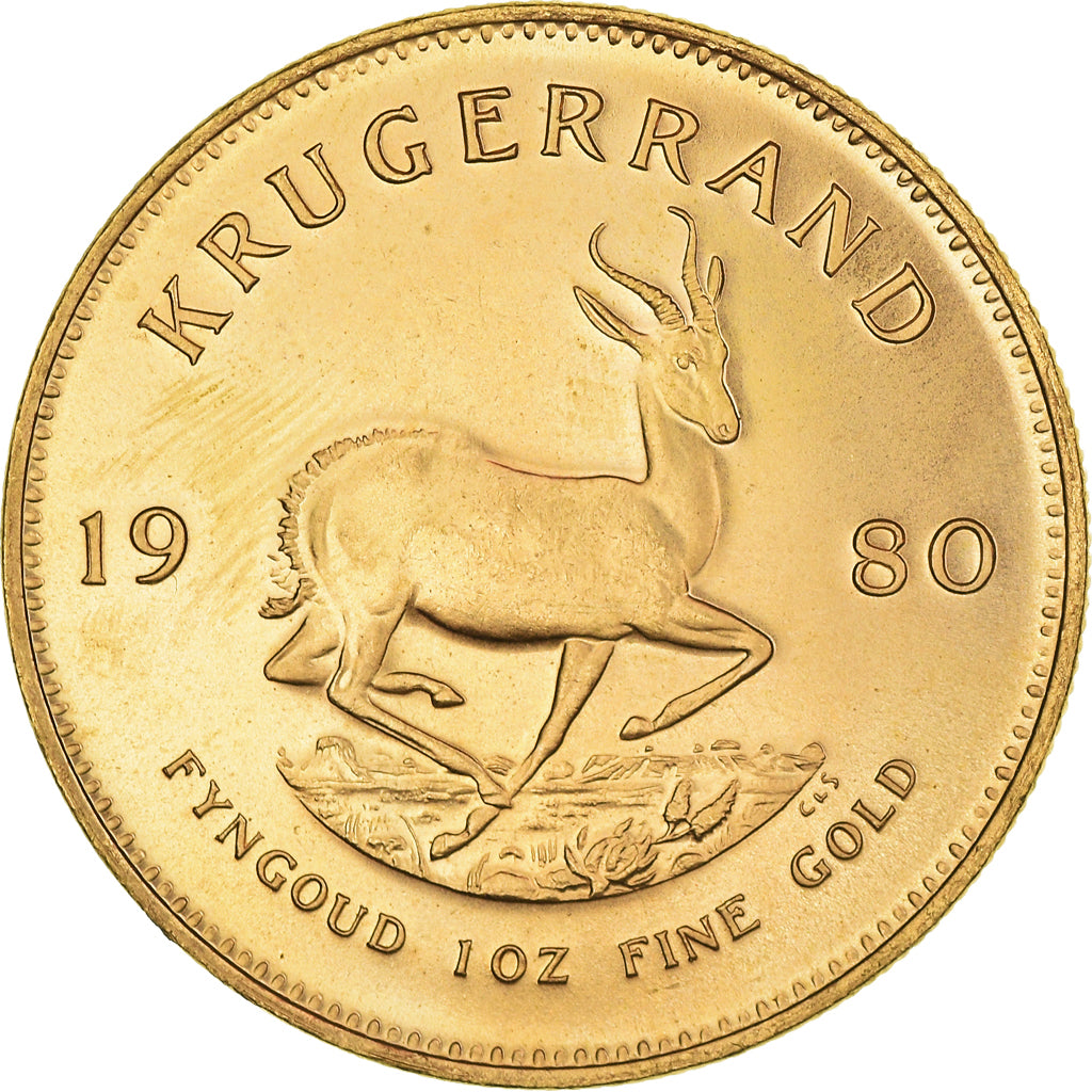 Moneda, Sudáfrica, Krugerrand, 1980, SC, Oro, KM:73