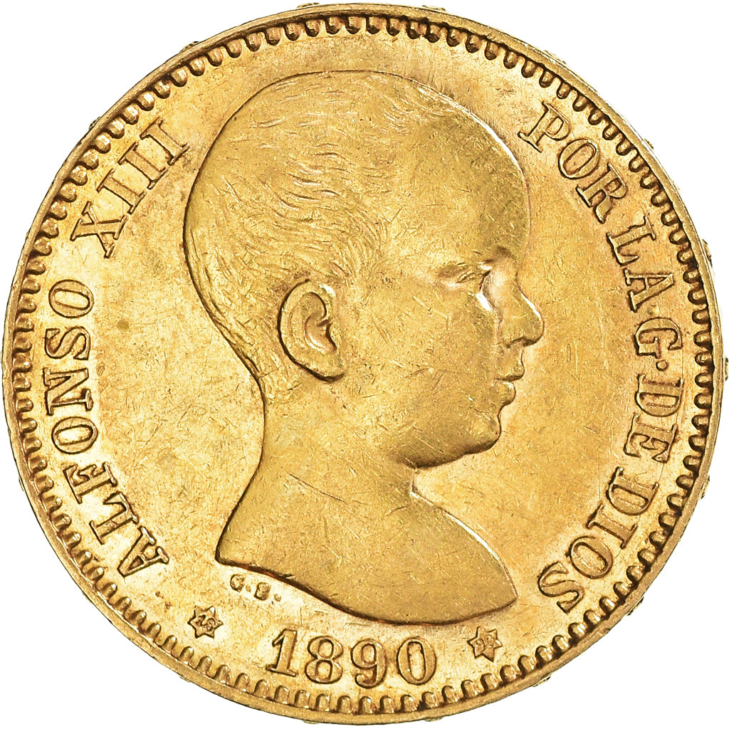Moneda, España, Alfonso XIII, 20 Pesetas, 1890, Madrid, EBC, Oro, KM:693