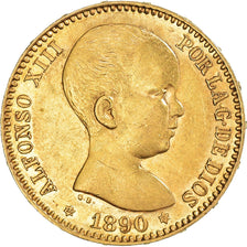Moneda, España, Alfonso XIII, 20 Pesetas, 1890, Madrid, EBC, Oro, KM:693