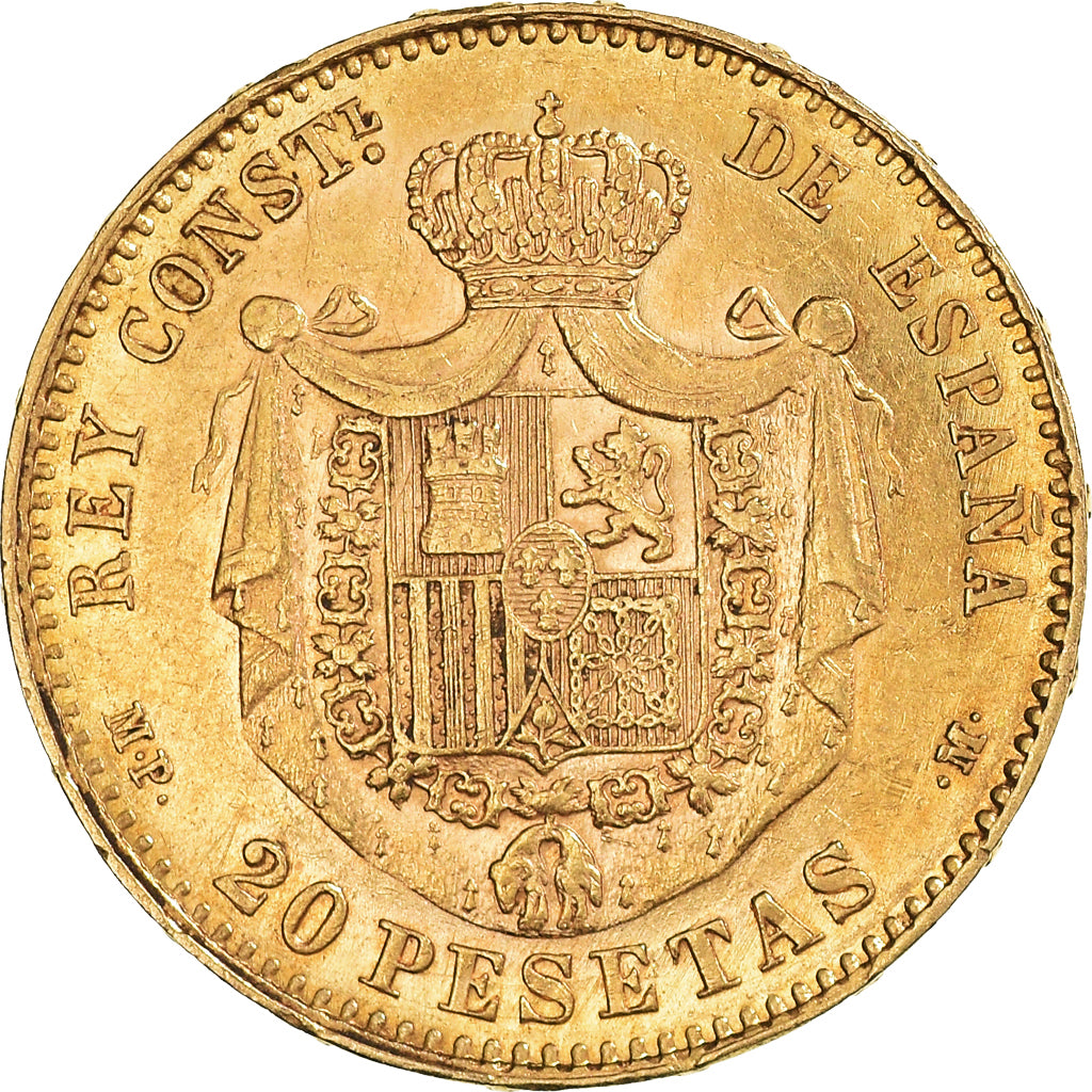 Moneda, España, Alfonso XIII, 20 Pesetas, 1890, Madrid, EBC, Oro, KM:693