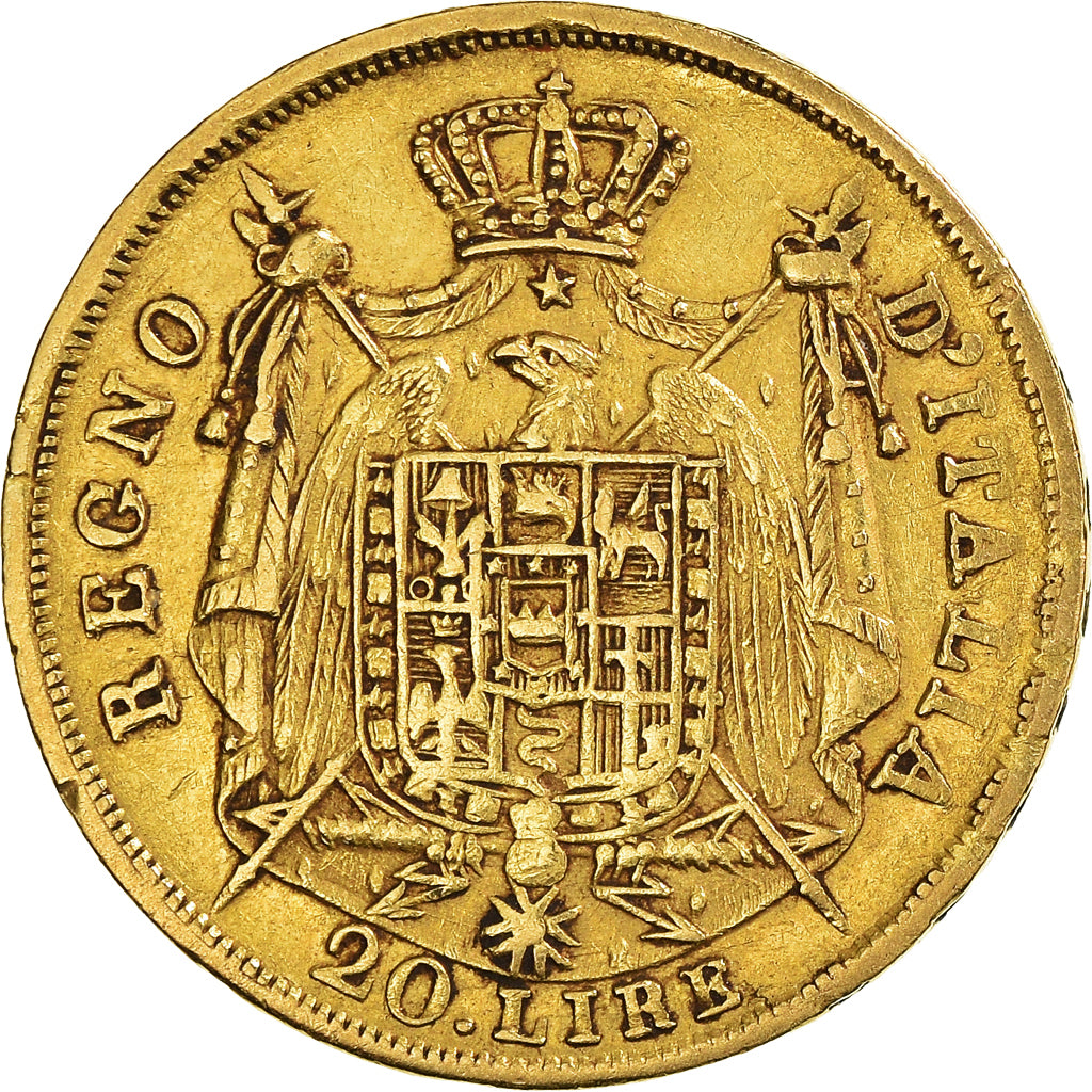 Moneta, STATI ITALIANI, KINGDOM OF NAPOLEON, Napoleon I, 20 Lire, 1810, Milan