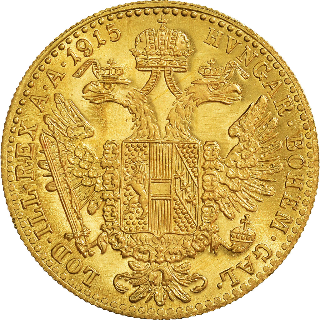 Coin, Austria, Franz Joseph I, Ducat, 1915, Restrike, MS(65-70), Gold, KM:2267