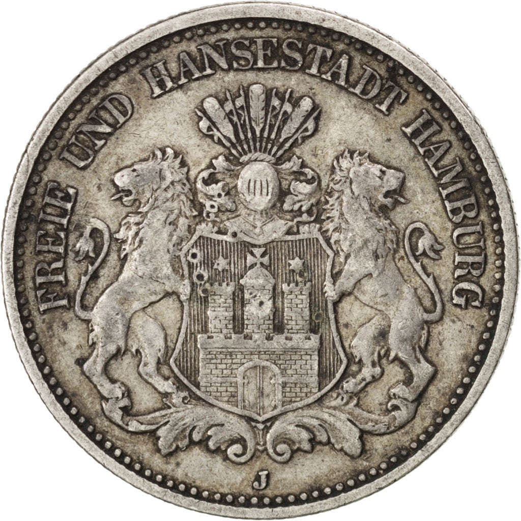 Coin, German States, HAMBURG, 2 Mark, 1907, Hamburg, EF(40-45), Silver, KM:612