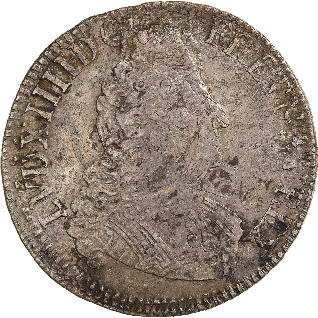 Munten, Frankrijk, Louis XIV, 1/2 Écu aux insignes, 1/2 ECU, 43 Sols, 1702