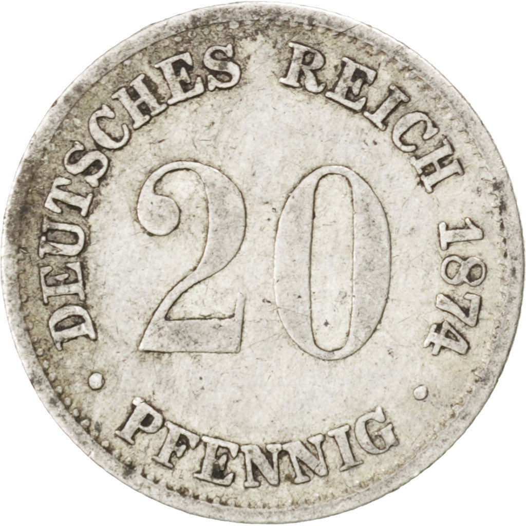 Coin, GERMANY - EMPIRE, Wilhelm I, 20 Pfennig, 1874, Hannover, EF(40-45)