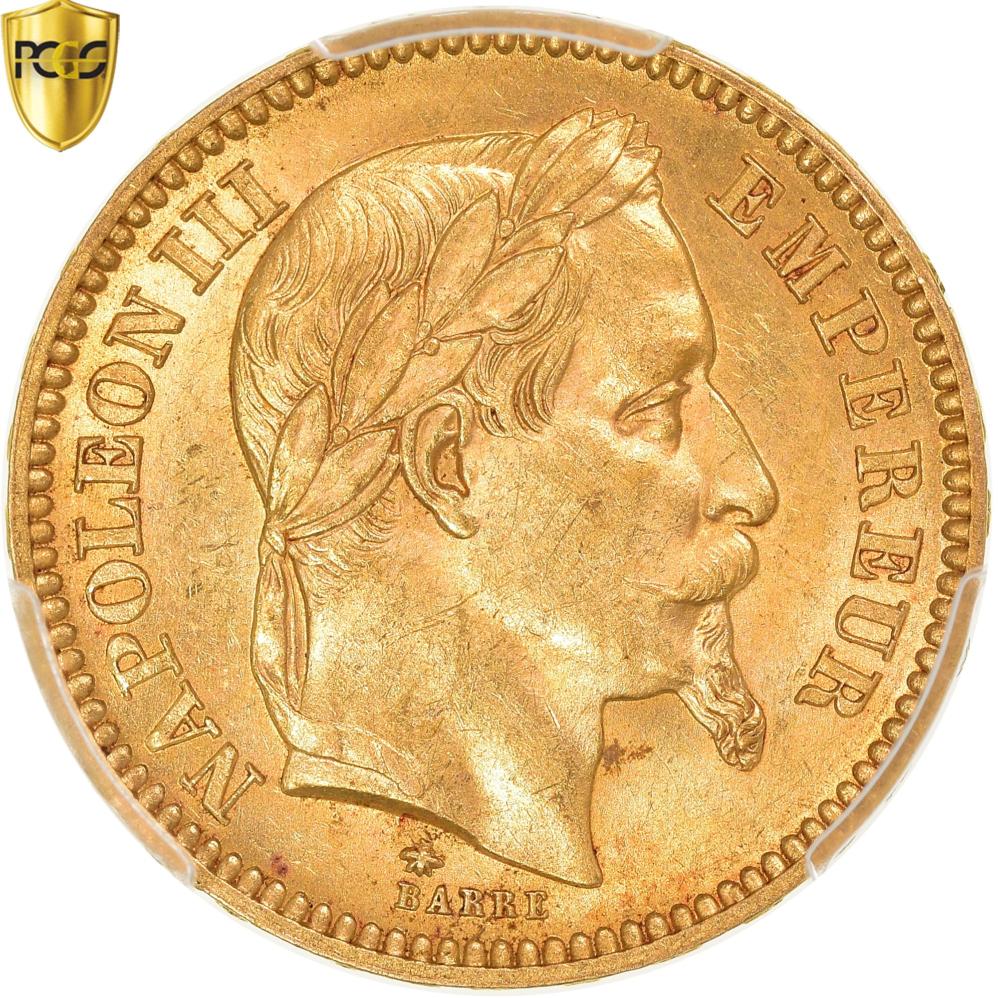 Coin, France, Napoleon III, 20 Francs, 1861, Paris, PCGS, MS62, MS(60-62), Gold