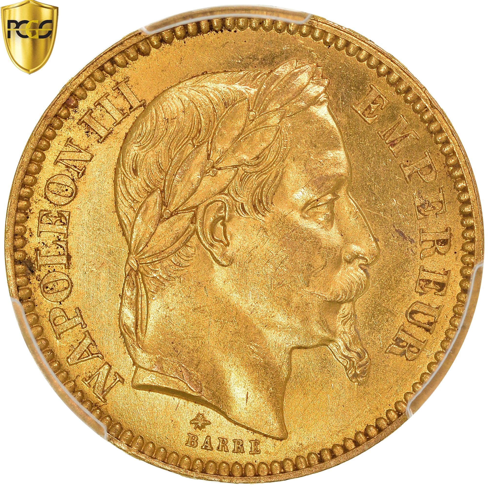 Coin, France, Napoleon III, 20 Francs, 1861, Paris, PCGS, MS62, MS(60-62), Gold