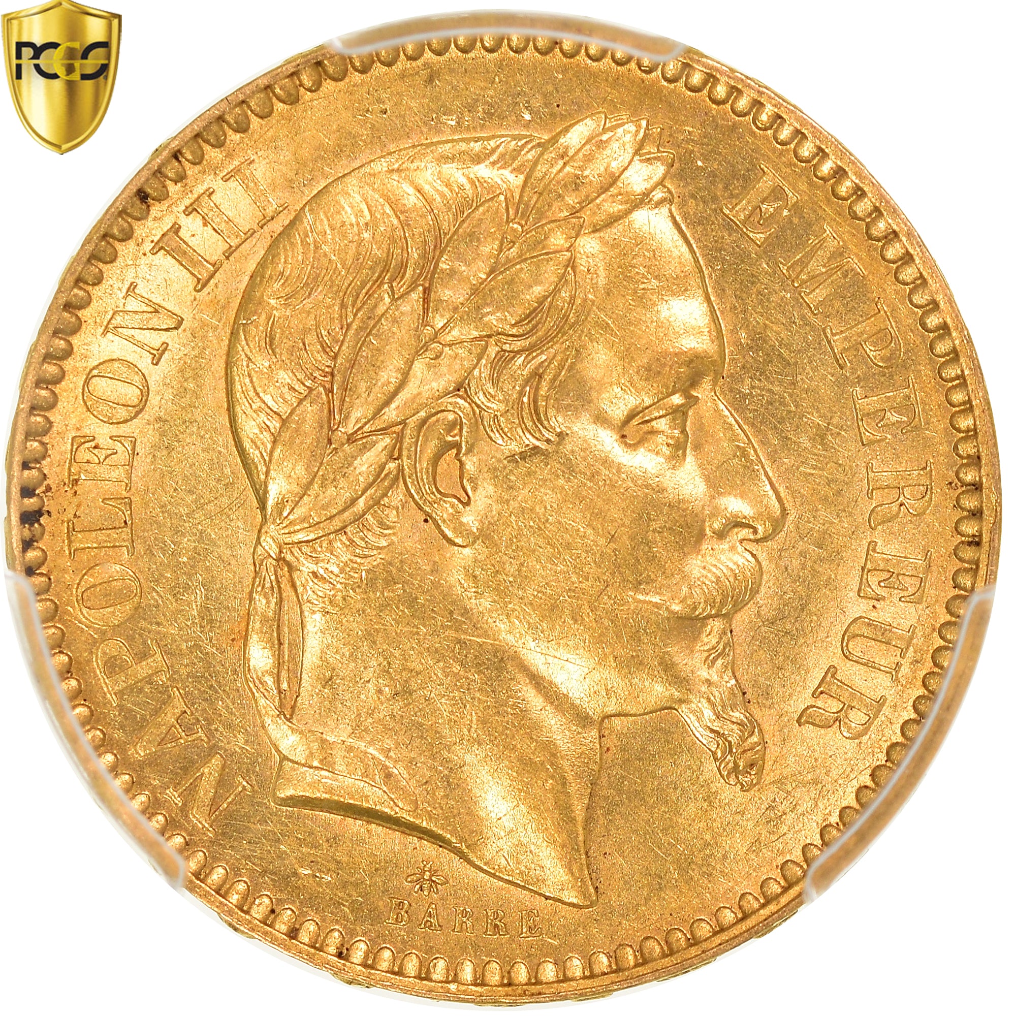 Moneta, Francia, Napoleon III, 20 Francs, 1862, Paris, PCGS, AU Details, SPL-