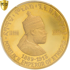 Moeda, Etiópia, Haile Selassie, Emperor Menelik II, 50 Dollars, 1972, Proof