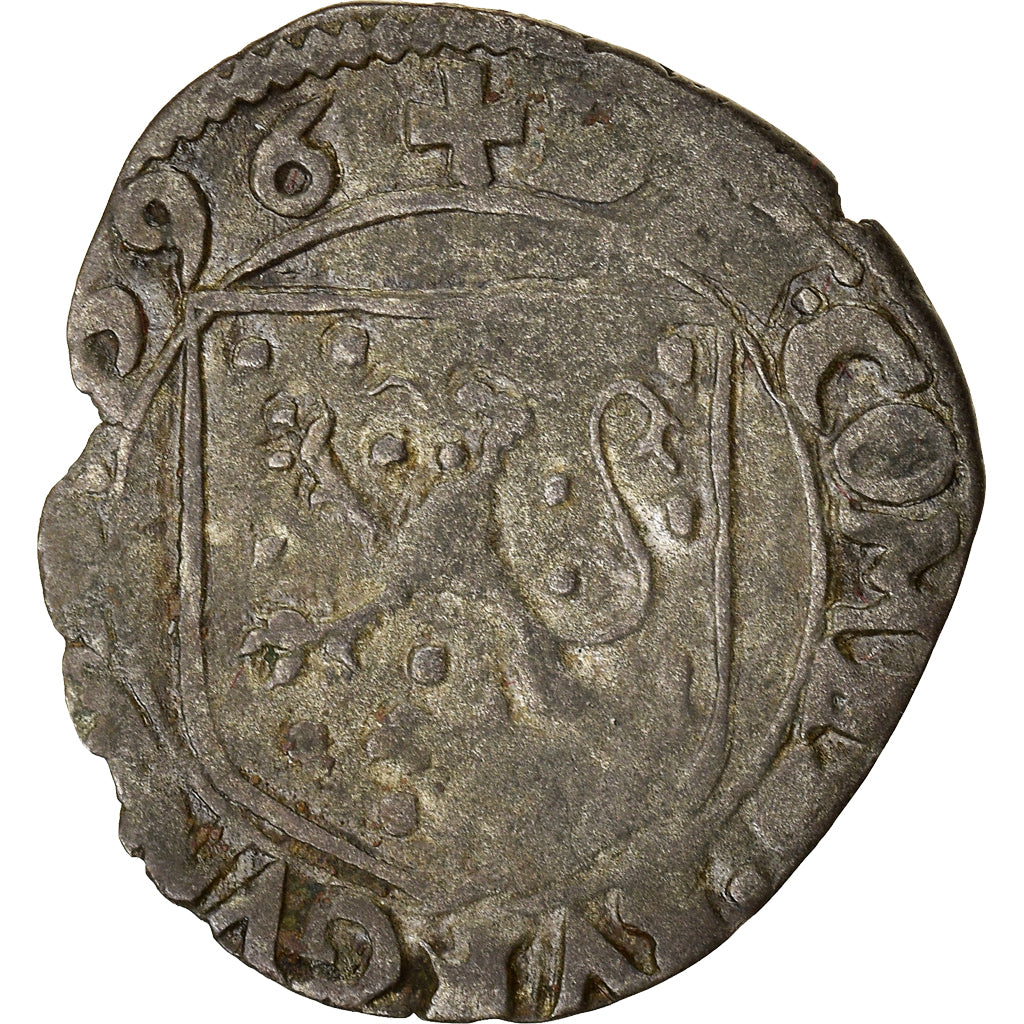 Moneda, España, Franche-Comté, Philip II, Carolus, 1596, Dole, BC+, Vellón