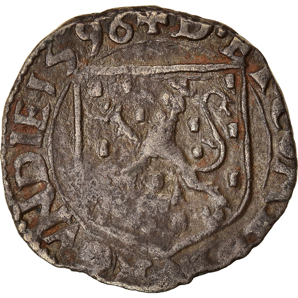 Moneta, Hiszpania, Franche-Comté, Philip II, Carolus, 1596, Dole, VF(30-35)