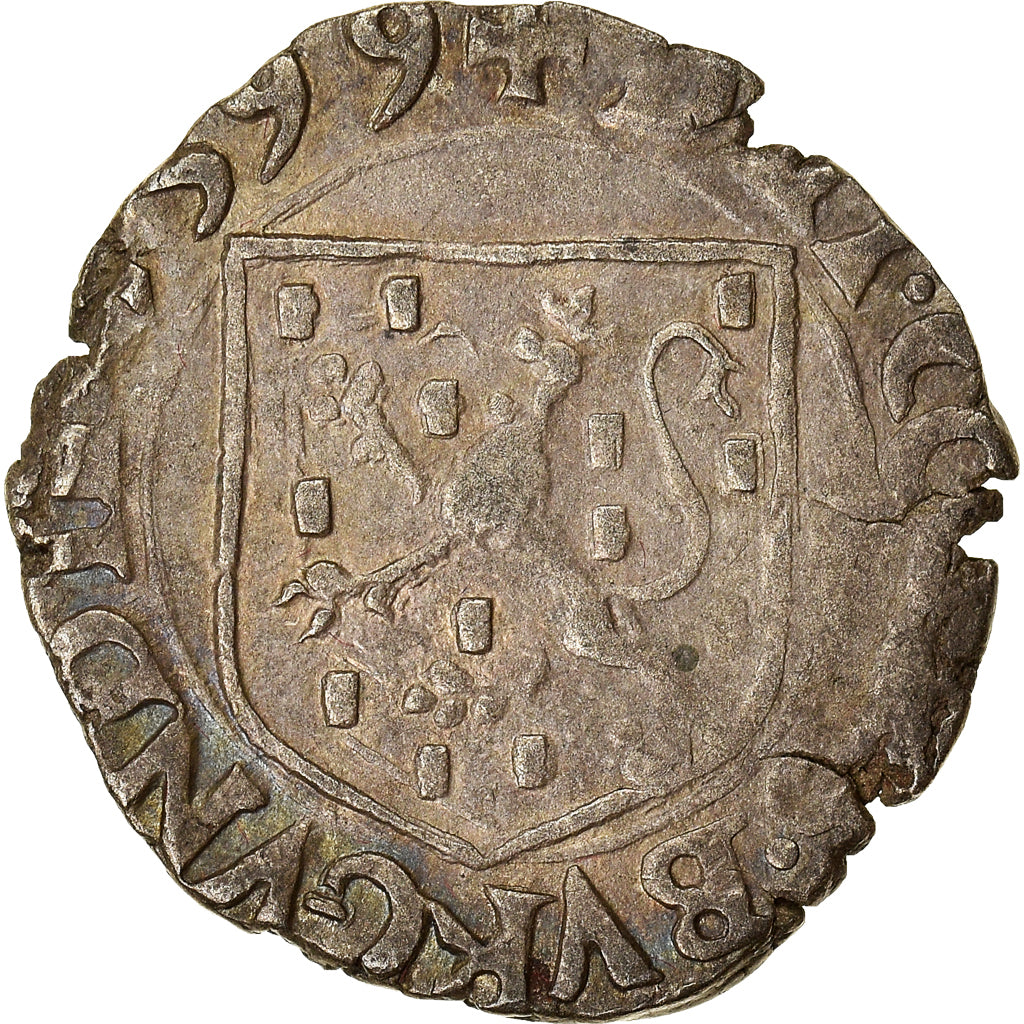Munten, Spanje, Franche-Comté, Filip II, Carolus, 1599, Dole, ZF, Billon