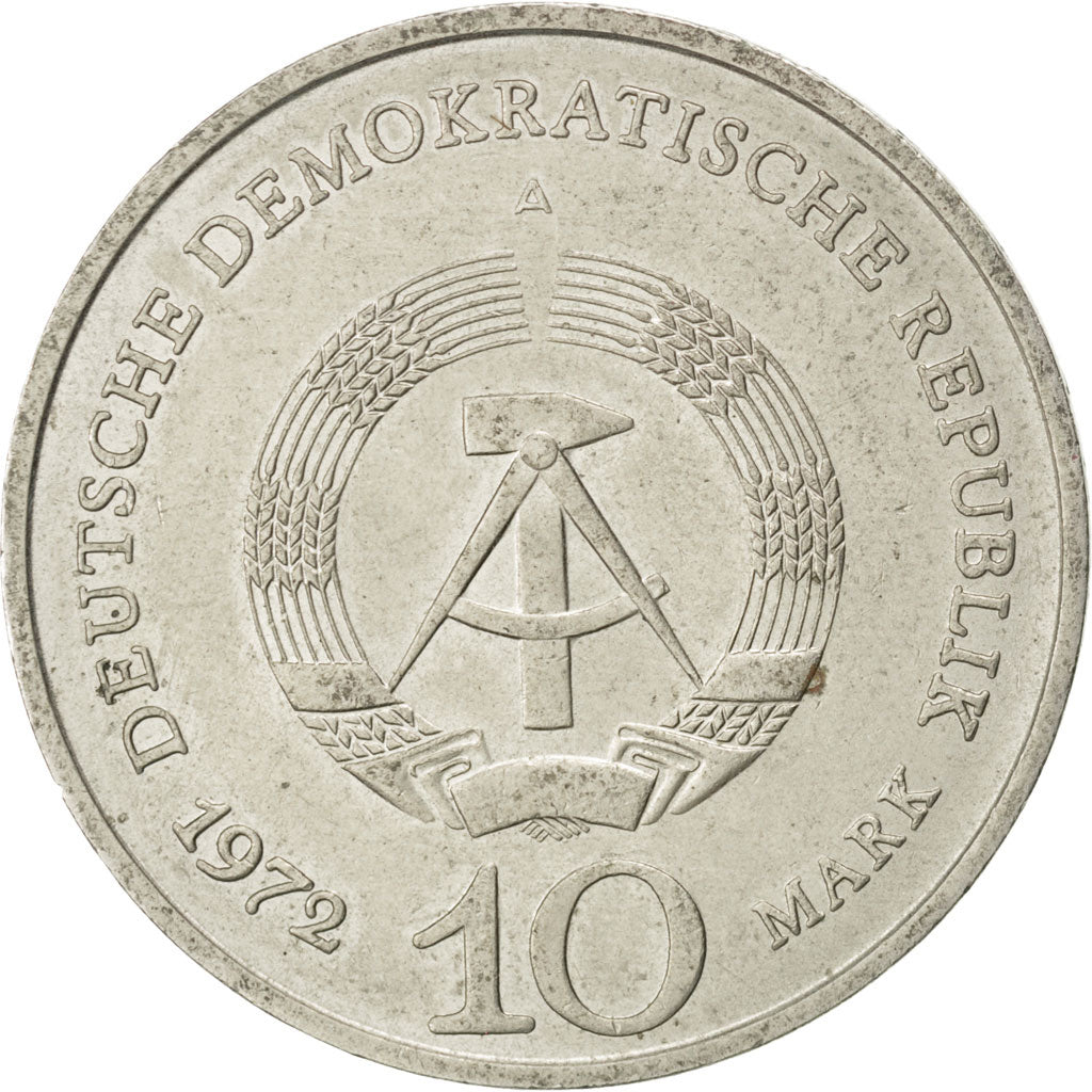 Moneta, REPUBBLICA DEMOCRATICA TEDESCA, 10 Mark, 1972, Berlin, BB, Rame-nichel
