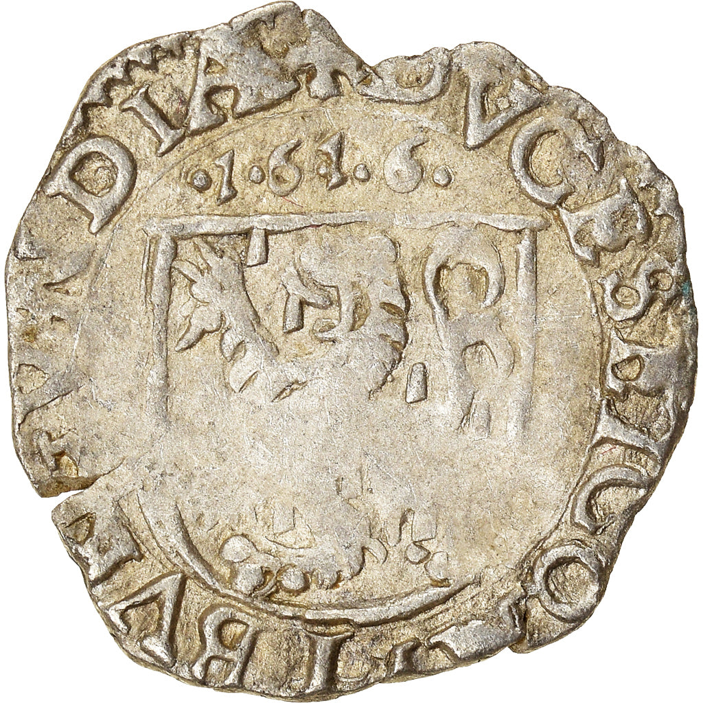 Coin, Spain, Franche-Comté, Albert & Isabella, Carolus, 1616, Dole, VF(30-35)