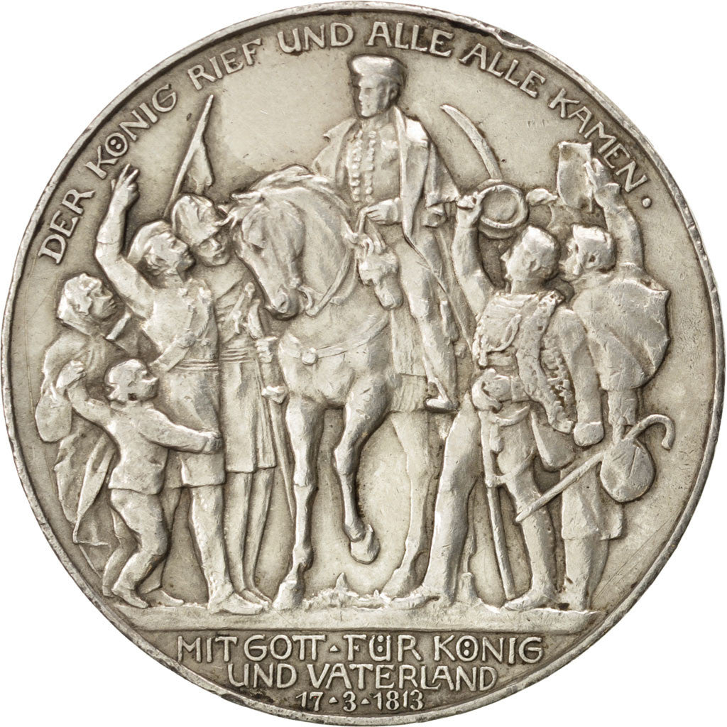 German States, 3 Mark, 1913, KM #534, EF(40-45), Silver, 33, 16.67
