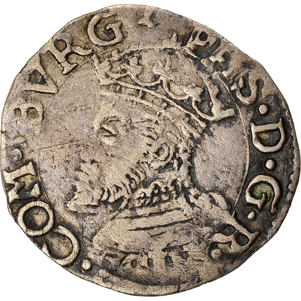 Coin, Spain, Franche-Comté, Philip II, Carolus, 1562, Dole, Rare, AU(50-53)