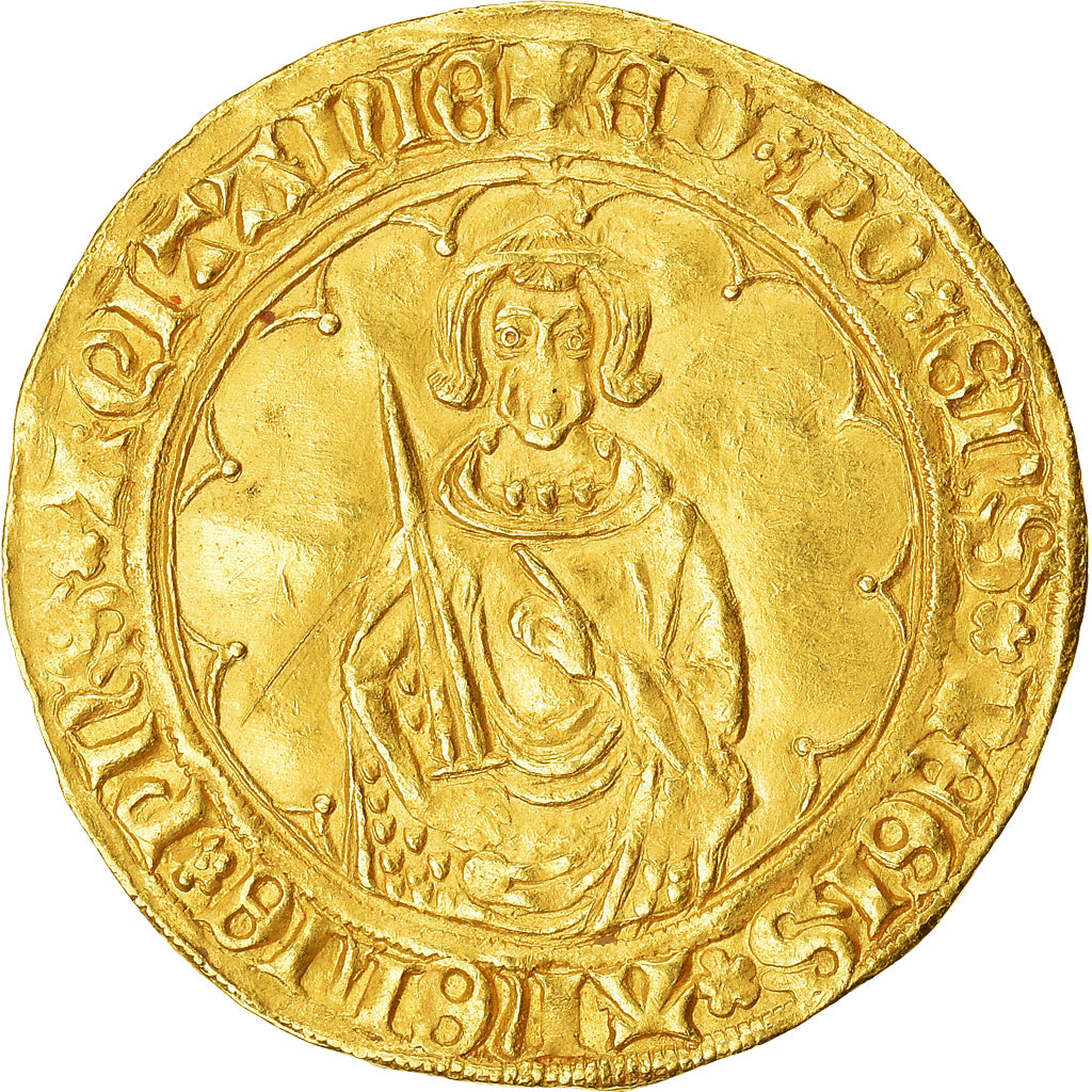 Coin, France, Aquitaine, Edward the Black Prince, Hardi d'or, Bordeaux
