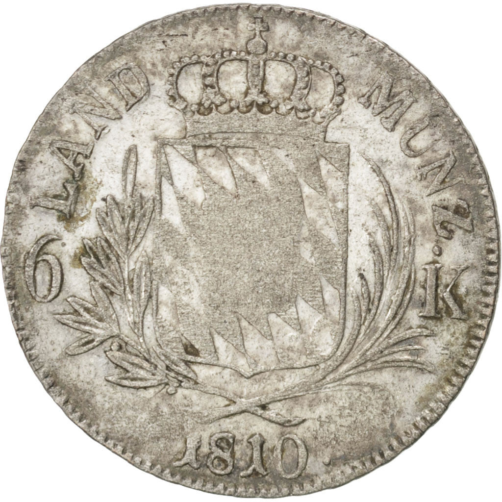 GERMAN STATES, 6 Kreuzer, 1810, KM #686, F(12-15), Silver, 2.62